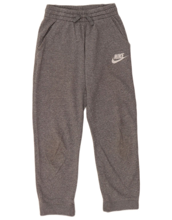 NIKE Boys Tracksuit Trousers Joggers 10-11 Years Medium Grey Flecked