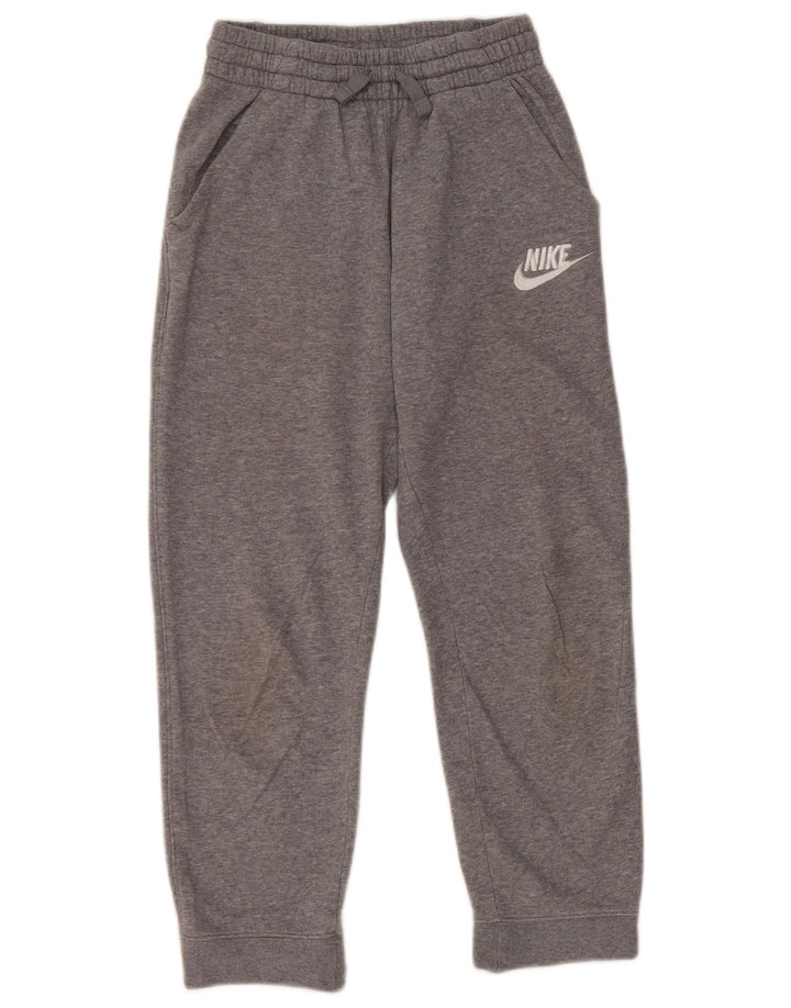 NIKE Boys Tracksuit Trousers Joggers 10-11 Years Medium Grey Flecked