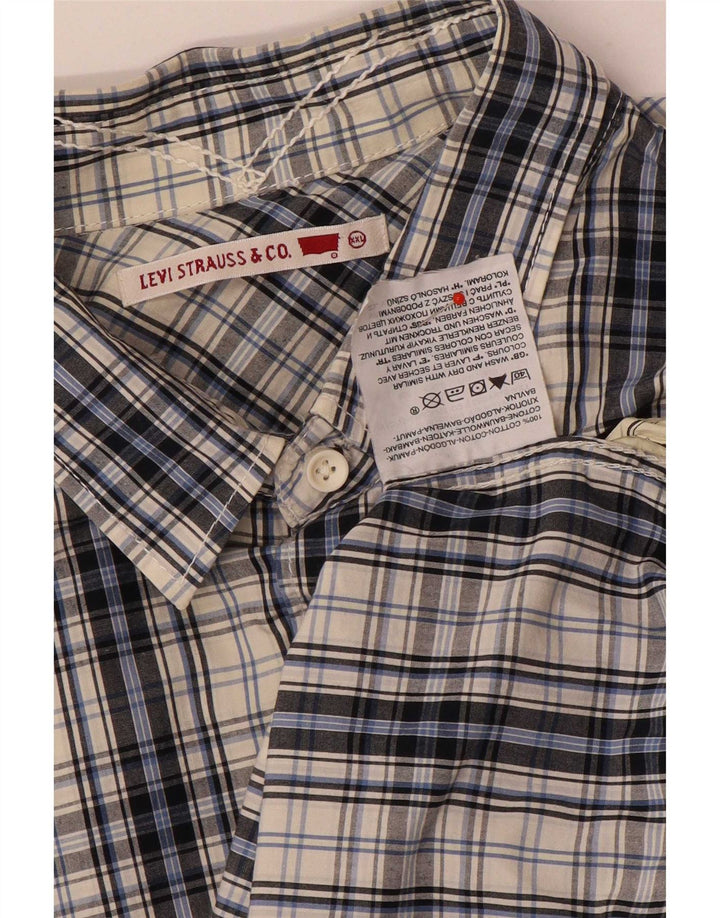 Levi's Mens Short Sleeve Shirt 2XL Blue Check Cotton