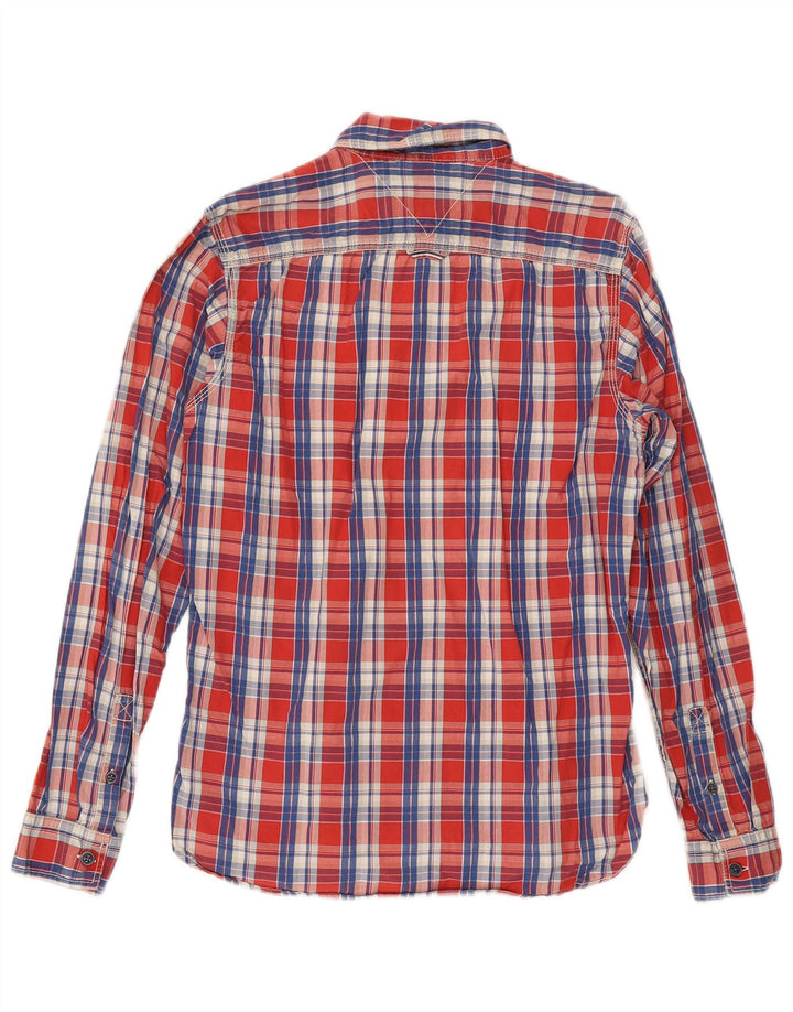 Tommy Hilfiger Mens Shirt Small Red Check Cotton