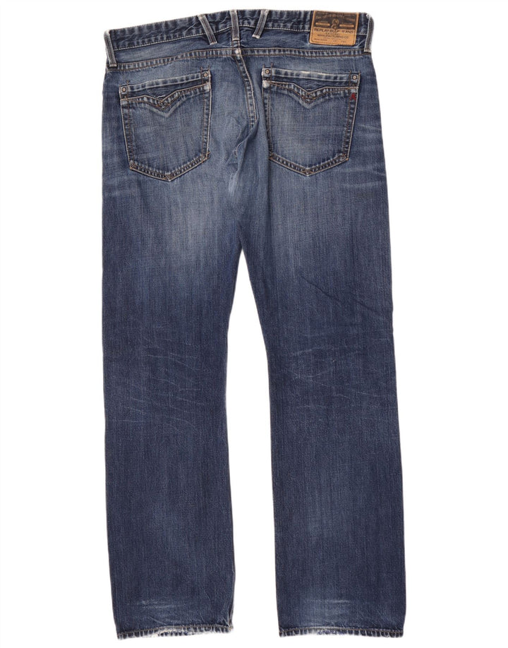Replay Mens Billstrong Straight Jeans W38 L35 Blue