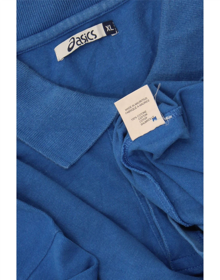 ASICS Mens Polo Shirt XL Blue Cotton