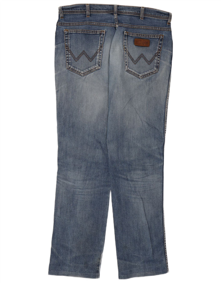 Wrangler Mens Straight Jeans W38 L31 Blue Cotton