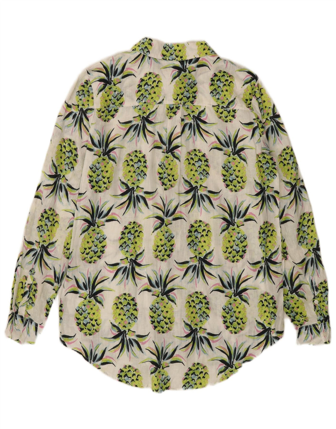 BODEN Womens Oversized Longline Abstract Pattern Shirt UK 8 Small Green