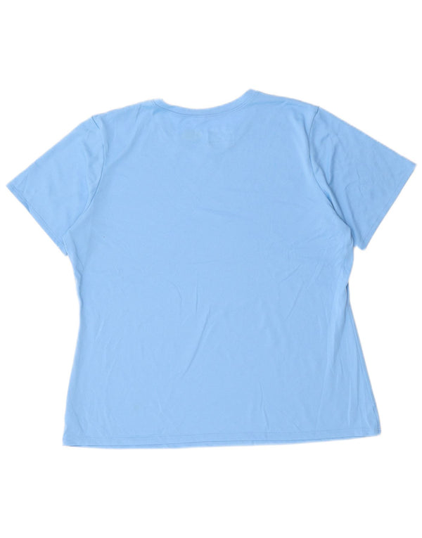 UNDER ARMOUR Womens Heat Gear T-Shirt Top UK 18 XL Blue Polyester