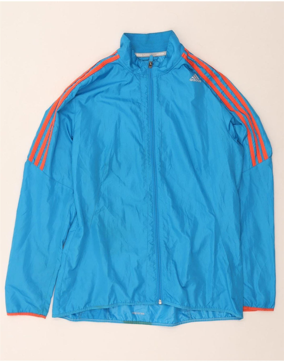 ADIDAS Womens Response Tracksuit Top Jacket UK 16/18 Large Blue Polyester