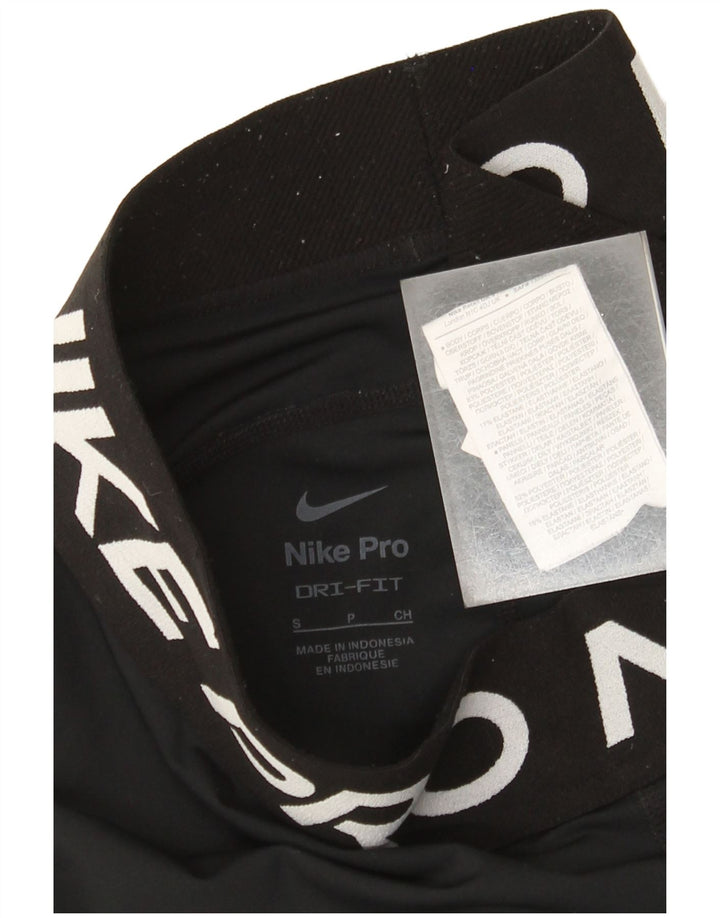 Nike Womens Dri Fit Graphic Leggings UK 8 Small Black Polyester