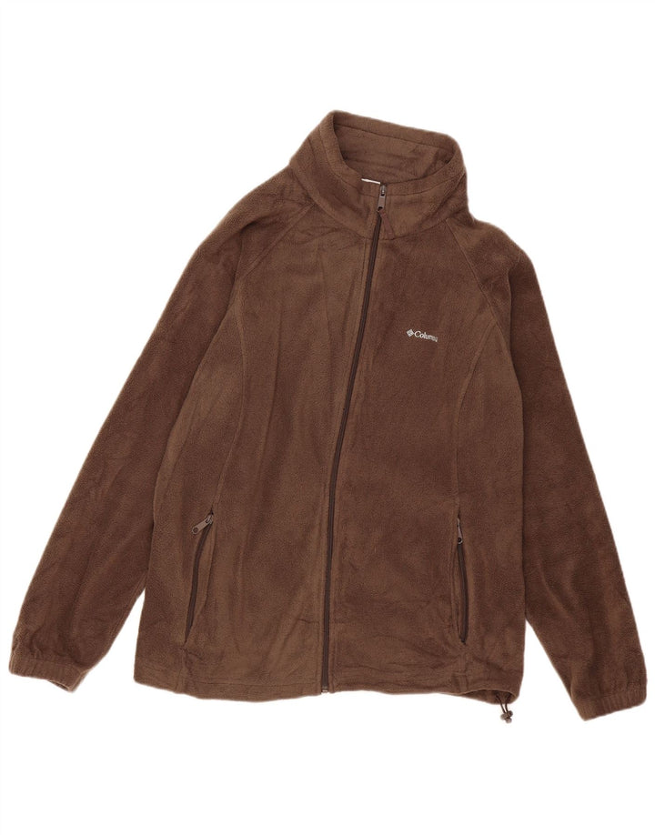 Columbia Womens Fleece Jacket UK 20 2XL Brown Polyester