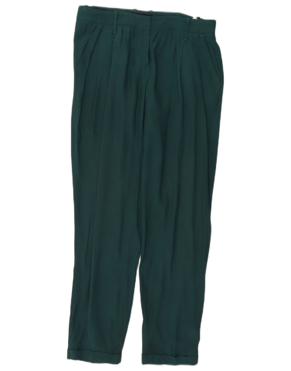 Trussardi Womens Pegged Suit Trousers IT 42 Medium W32 L29 Green Viscose