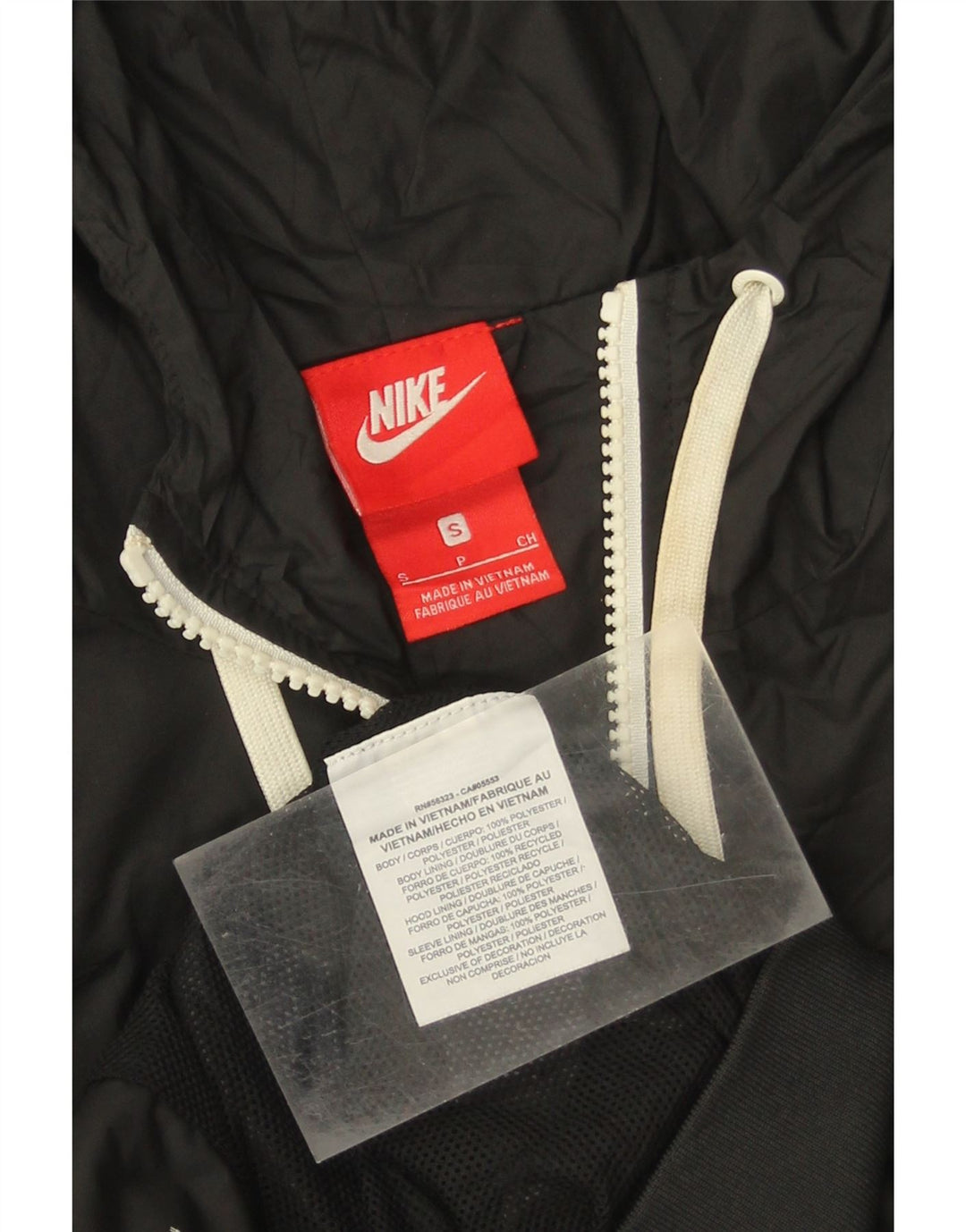 NIKE Mens Hooded Tracksuit Top Jacket Small Black Polyester