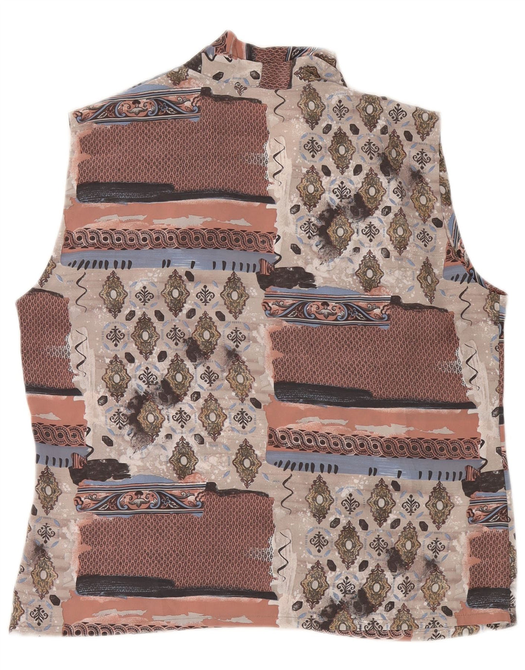 VINTAGE Womens Abstract Pattern Blouse Top UK 14 Medium Multicoloured