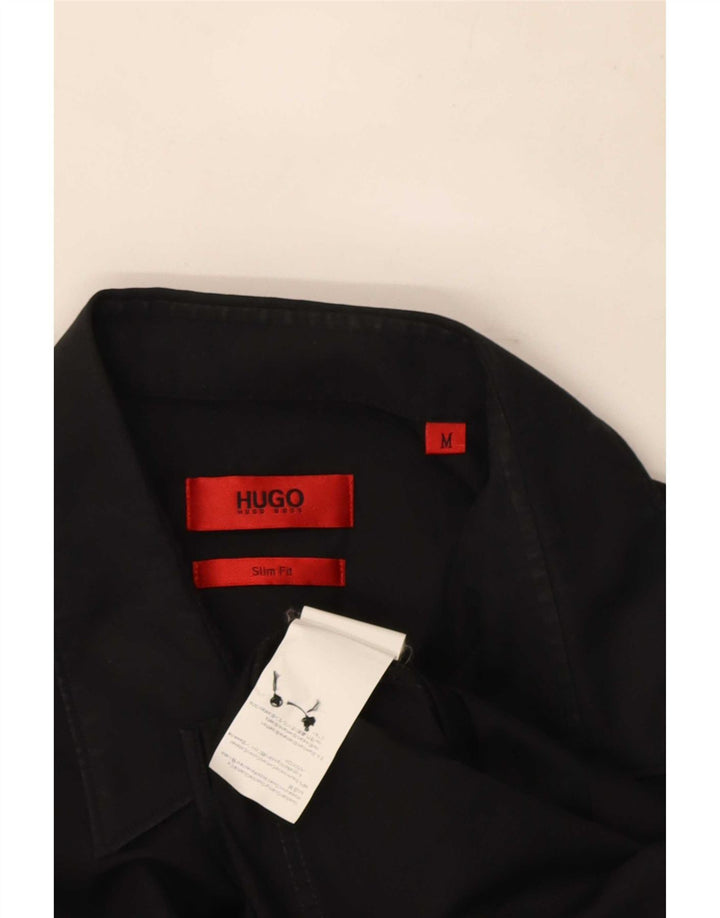 Hugo Boss Mens Slim Fit Shirt Medium Black Cotton