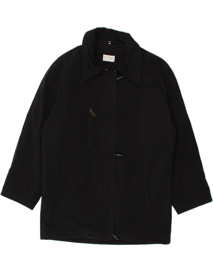 VINTAGE Womens Overcoat EU 40 Medium Black Polyacrylic Vintage Vintage and Second-Hand Vintage from Messina Hembry 
