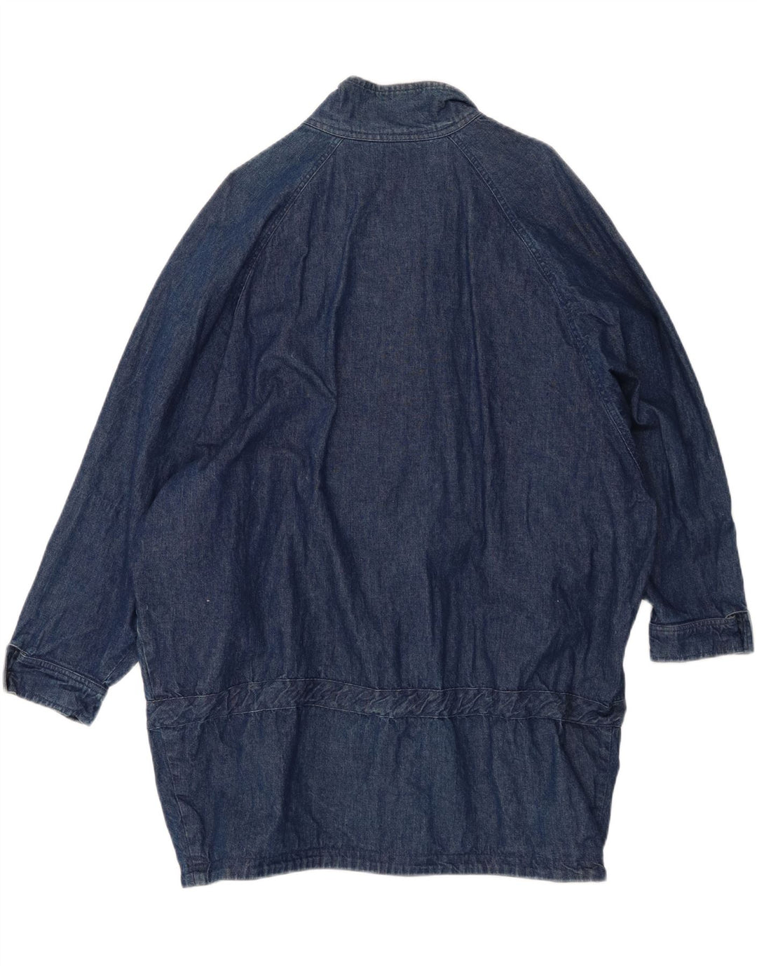 Vintage Womens Oversized Denim Coat EU 42 Large Blue Cotton
