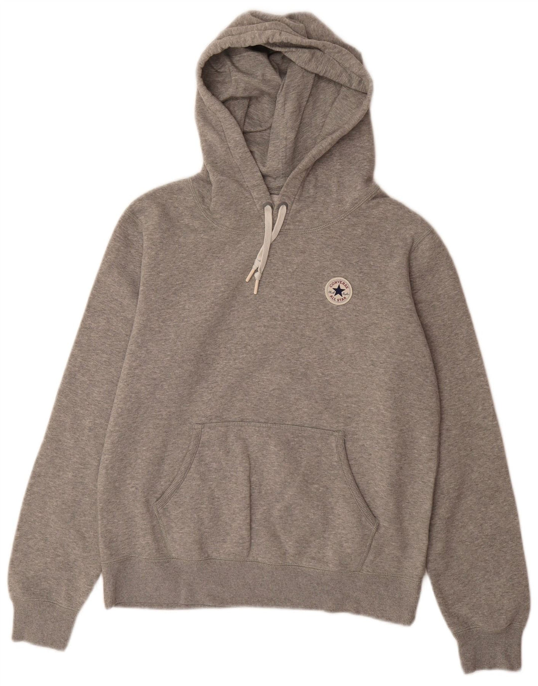 CONVERSE Womens Hoodie Jumper UK 16 Large Grey Cotton