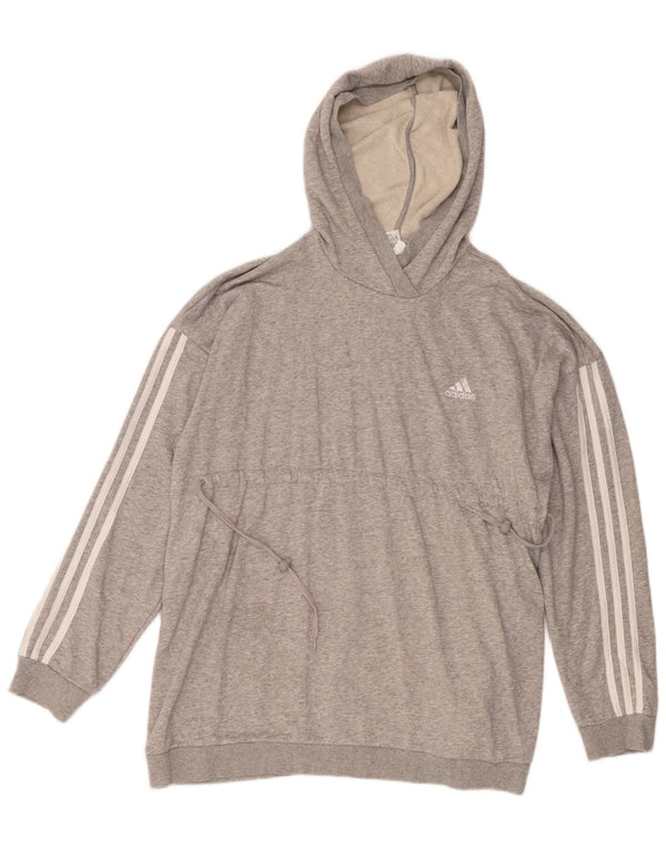 Adidas Womens Hoodie Jumper UK 16/18 Large Grey Cotton