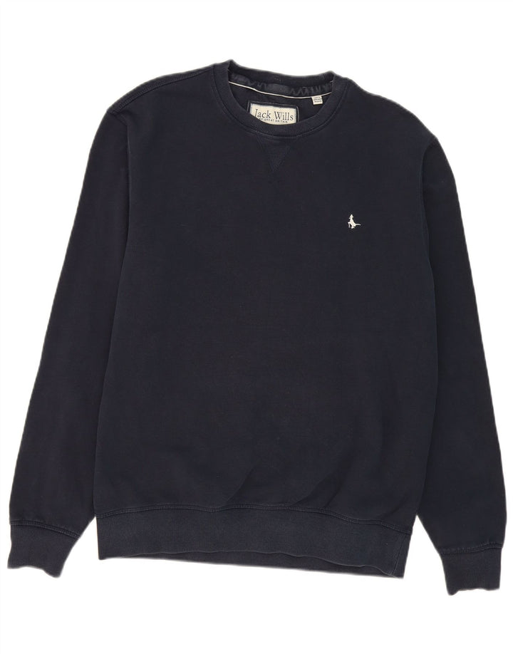 JACK WILLS Mens Sweatshirt Jumper Large Navy Blue Cotton