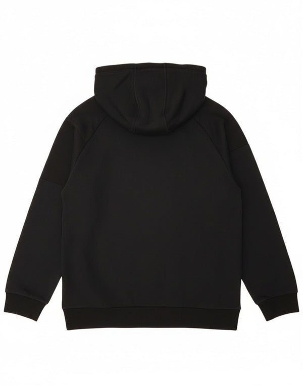 Adidas Boys Graphic Hoodie Jumper 13-14 Years Black Cotton
