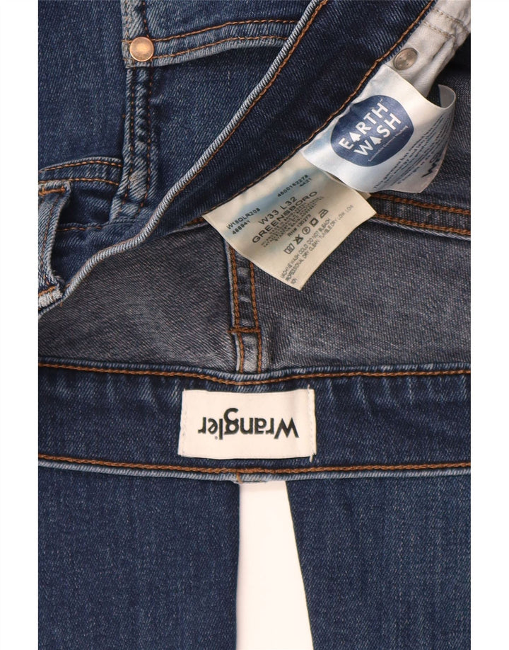 WRANGLER Mens Greensboro Straight Jeans W33 L32 Blue Cotton