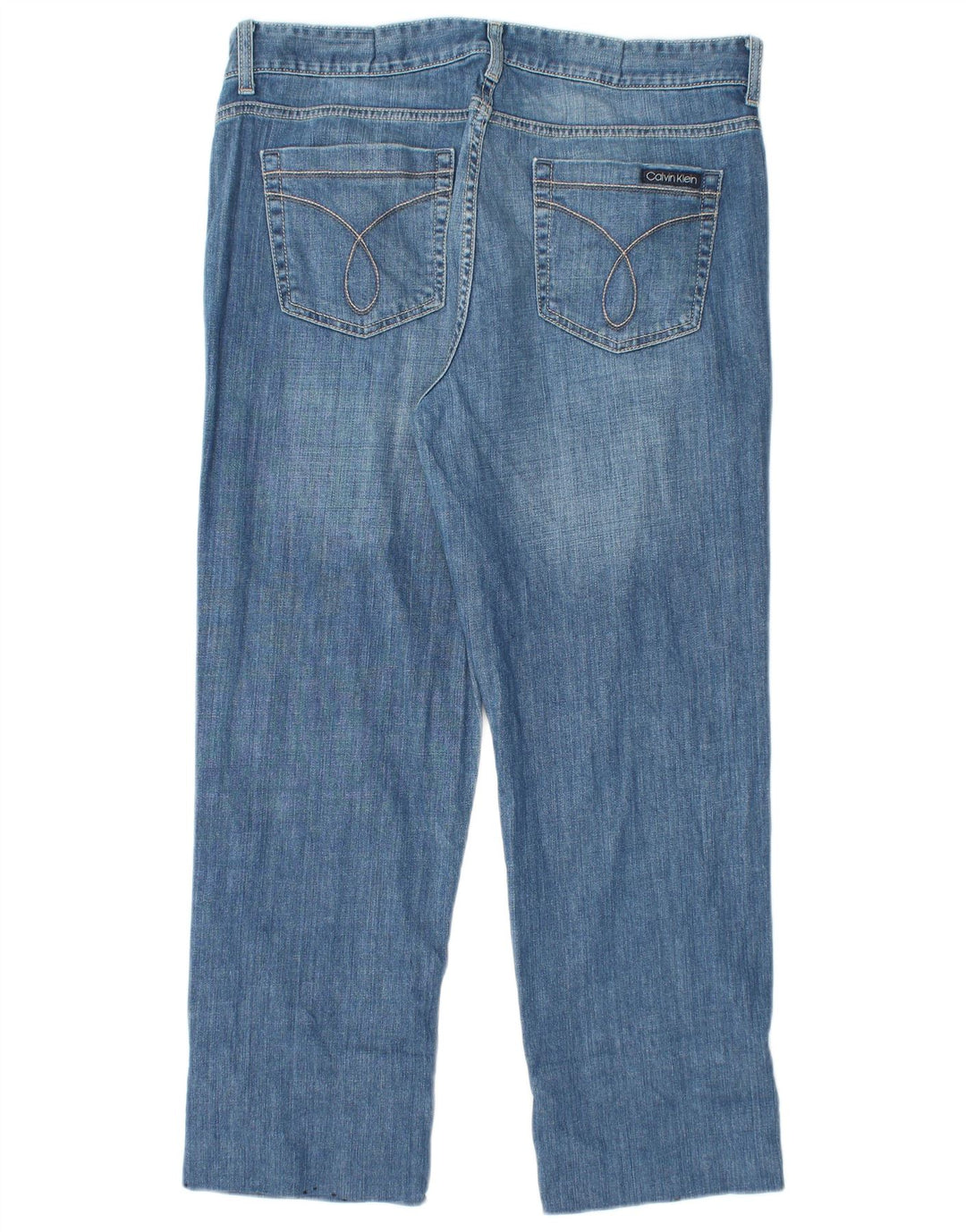 CALVIN KLEIN Womens High Waist Cropped Jeans US 14 Large W32 L26 Blue