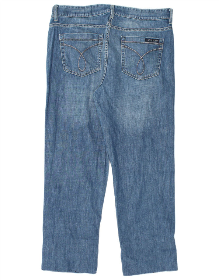 CALVIN KLEIN Womens High Waist Cropped Jeans US 14 Large W32 L26 Blue