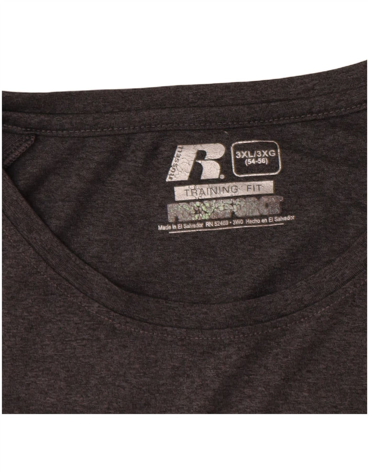 RUSSELL ATHLETIC Mens T-Shirt Top 3XL Grey Polyester