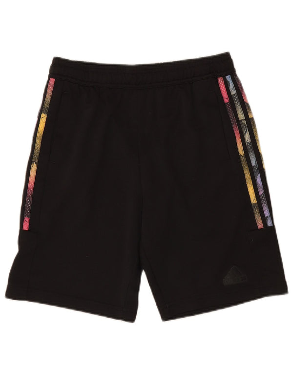ADIDAS Girls Sport Shorts 13-14 Years W28 L8 Black Polyester