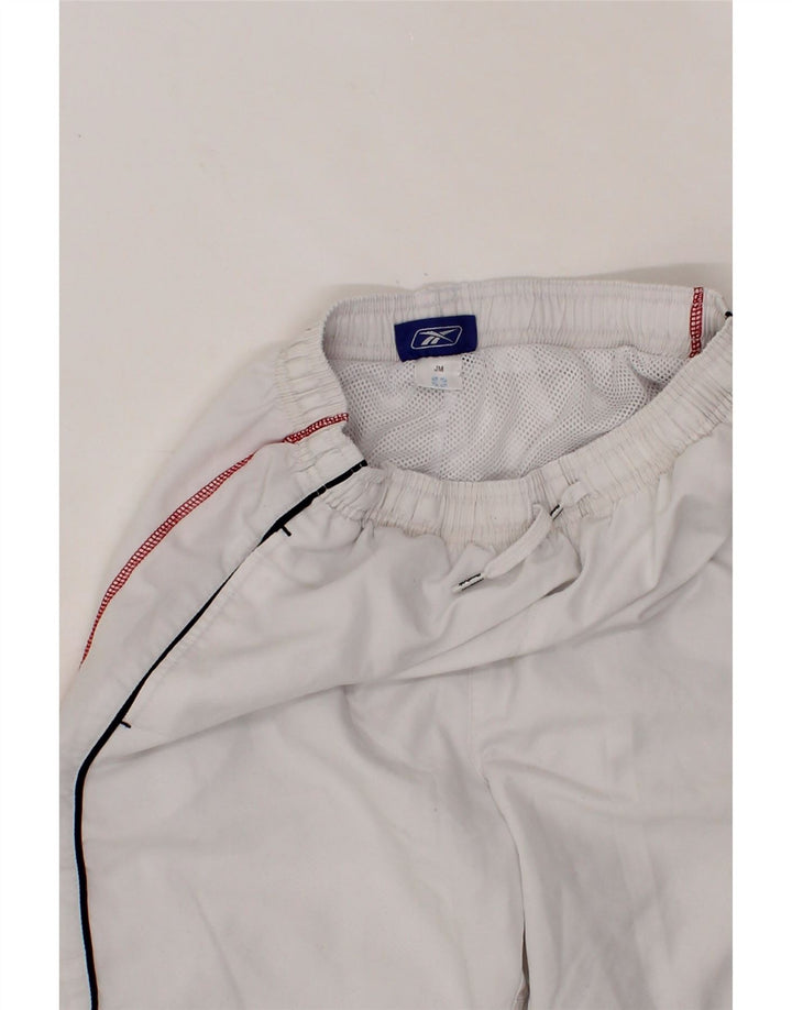REEBOK Boys Graphic Bermuda Sport Shorts 11-12 Years Medium White Vintage Reebok and Second-Hand Reebok from Messina Hembry 