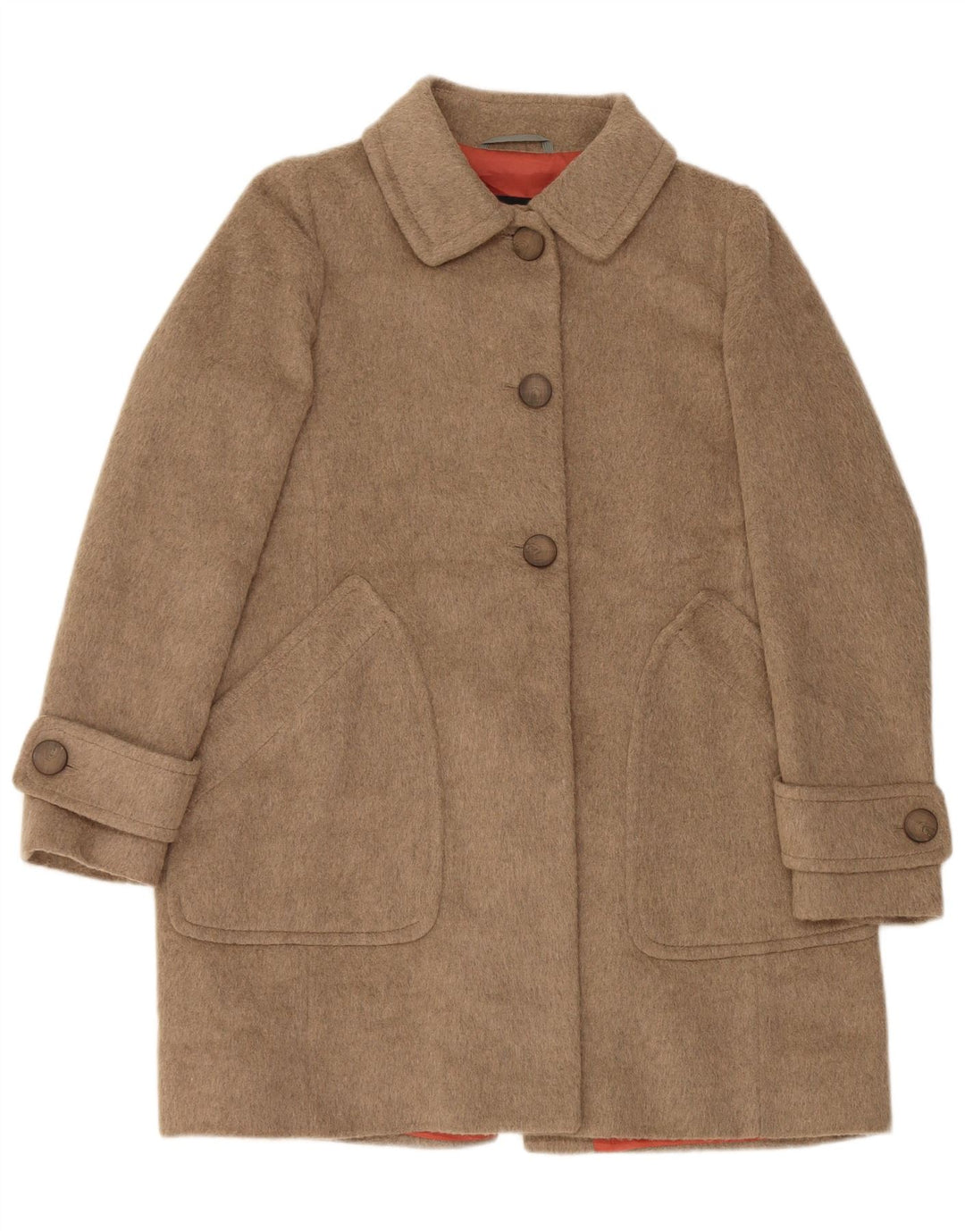 Marella Womens EMME Overcoat UK 12 Medium Beige Acrylic