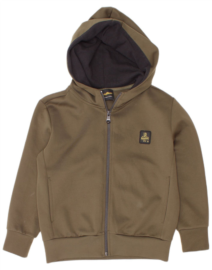 Refrigiwear Boys Zip Hoodie Sweater 7-8 Years Khaki Polyester
