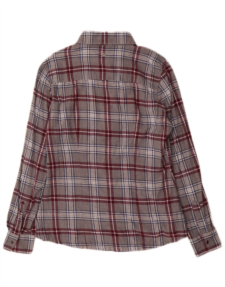Carrera Womens Flannel Shirt UK 12 Medium Grey Check