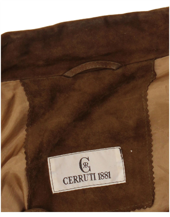 CERRUTI 1881 Mens Suede Jacket UK 40 Large Brown
