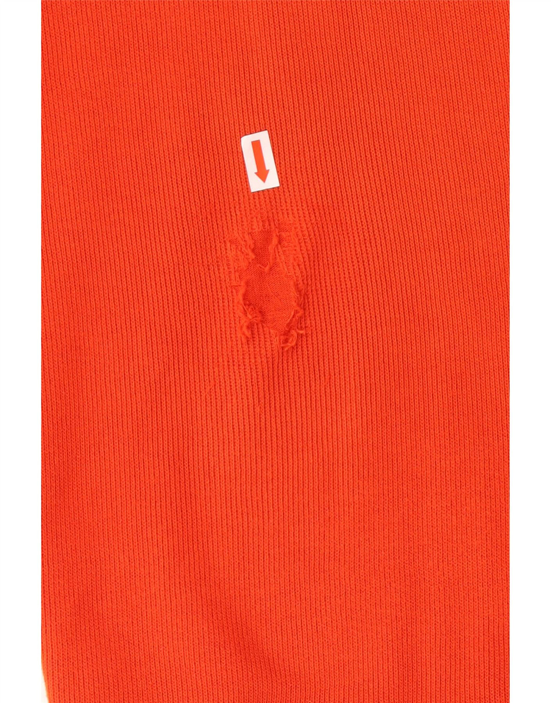 LANDS END Mens Zip Neck Sweatshirt Jumper Large Orange Cotton