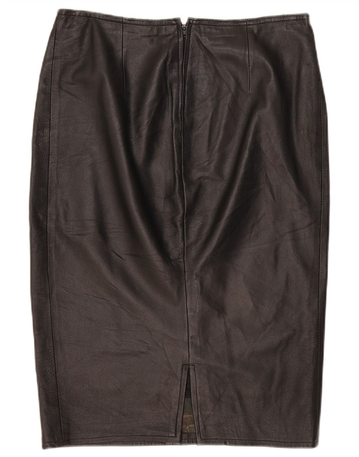 Vintage Womens Leather Skirt W32 Large Black