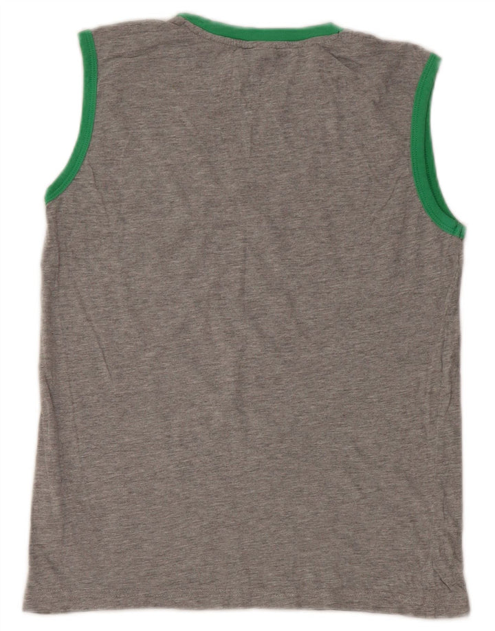 CHAMPION Boys Graphic Vest Top 11-12 Years Grey Cotton