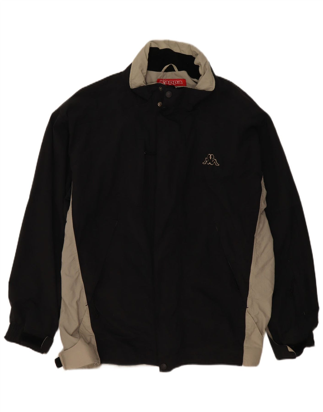 KAPPA Mens Windbreaker Jacket UK 40 Large Black Colourblock Polyamide