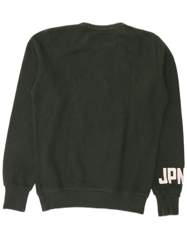 Superdry Mens Graphic Sweatshirt Jumper Medium Green Cotton