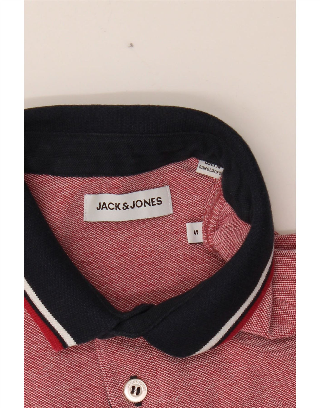 JACK & JONES Mens Polo Shirt Small Red Cotton Vintage Jack & Jones and Second-Hand Jack & Jones from Messina Hembry 