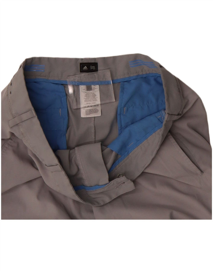 ADIDAS Mens Straight Chino Trousers W34 L32 Grey Polyester