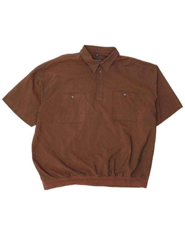 WESTBURY Mens Short Sleeve Pullover Shirt 3XL Brown Cotton