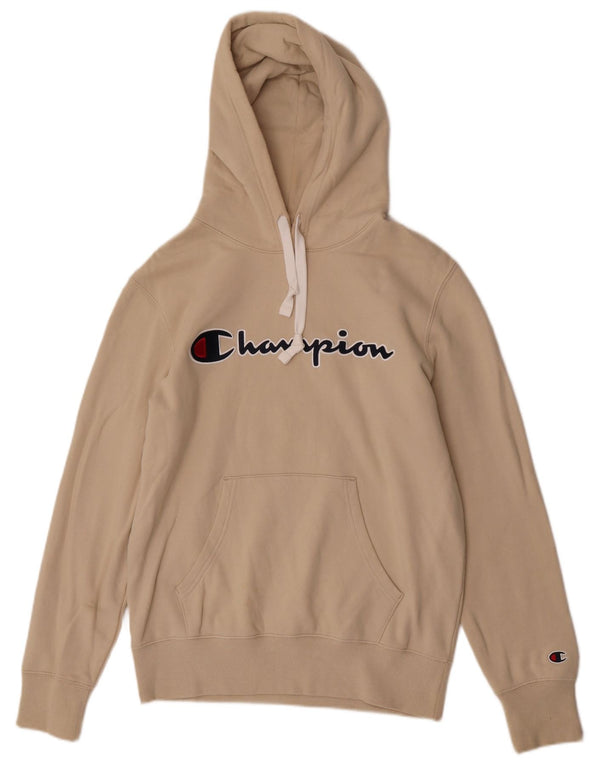 Champion Mens Graphic Regular Fit Hoodie Jumper Medium Beige Cotton