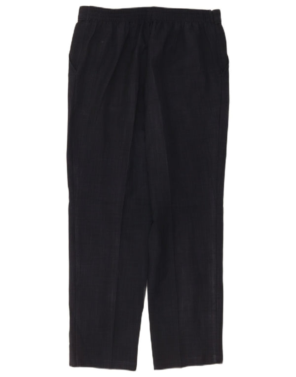 Marks & Spencer Womens High Waist Casual Trousers UK 10 Small W28 L26 Navy