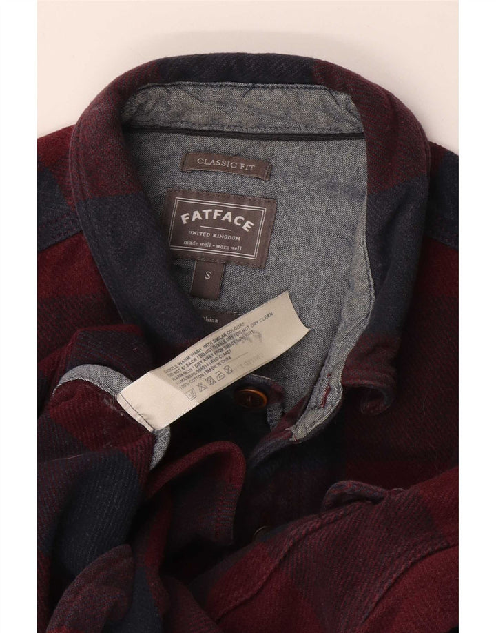 Fat Face Mens Classic Fit Flannel Shirt Small Red Check Cotton