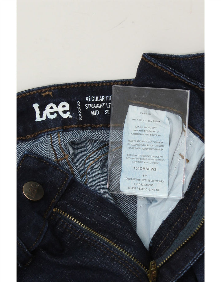 LEE Womens Mid Rise Straight Jeans US 8 Medium W30 L27 Navy Blue Vintage Lee and Second-Hand Lee from Messina Hembry 