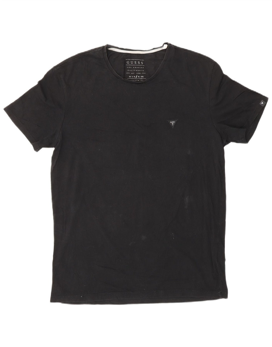 Guess Mens T-Shirt Top Large Black Cotton