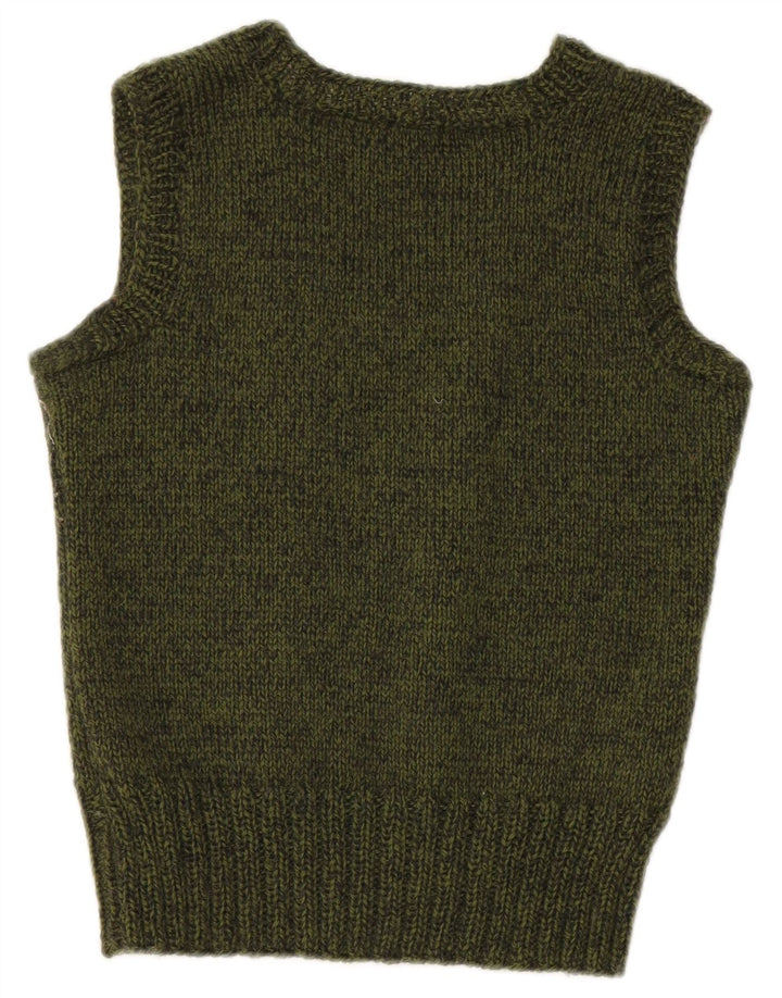 VINTAGE Womens Crop Vest Tank Top UK 10 Small Khaki