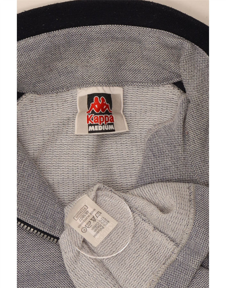 Kappa Mens Graphic Zip Neck Sweatshirt Jumper Medium Grey Colourblock