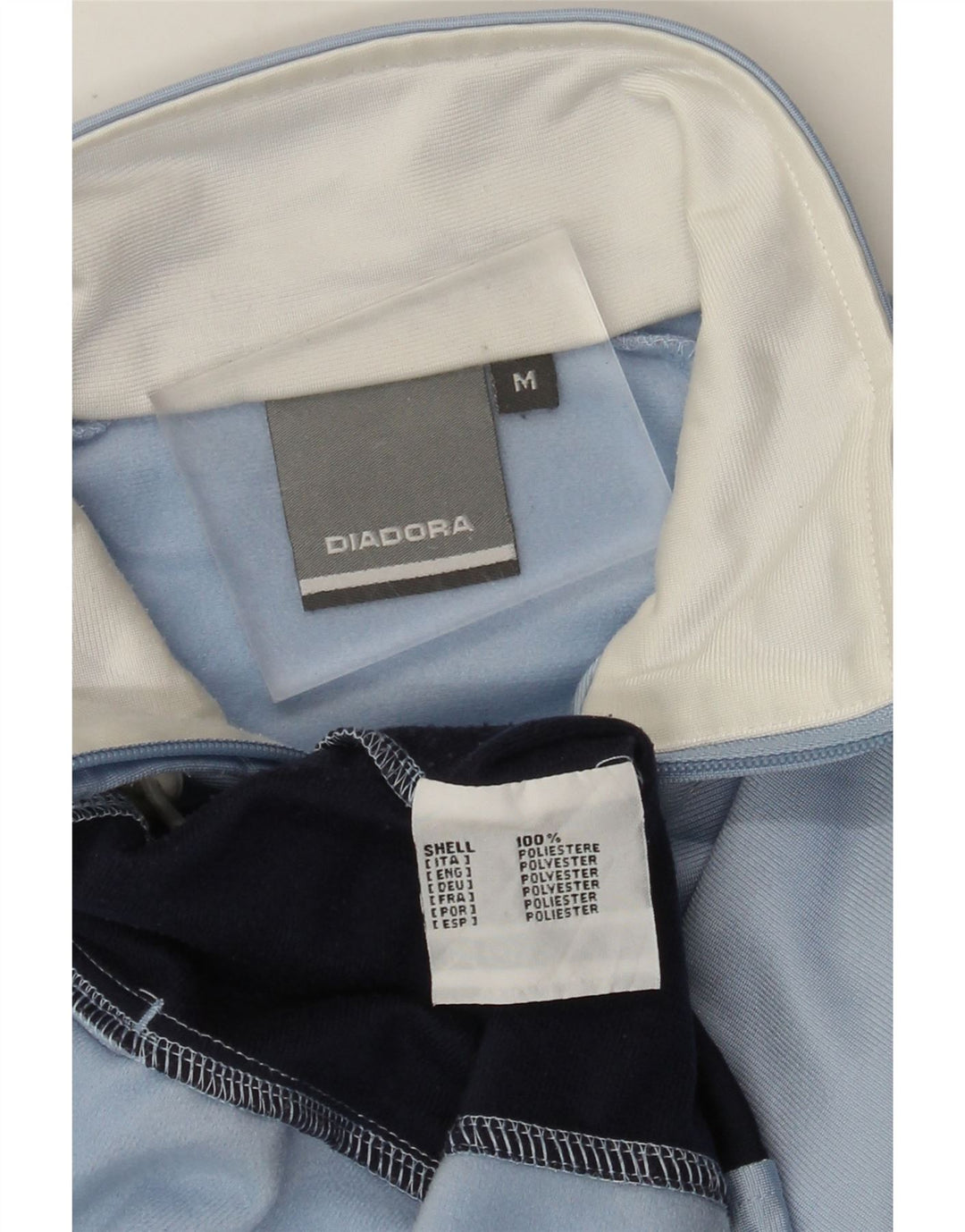 Diadora Womens Tracksuit Top Jacket Medium Blue Colourblock Polyester