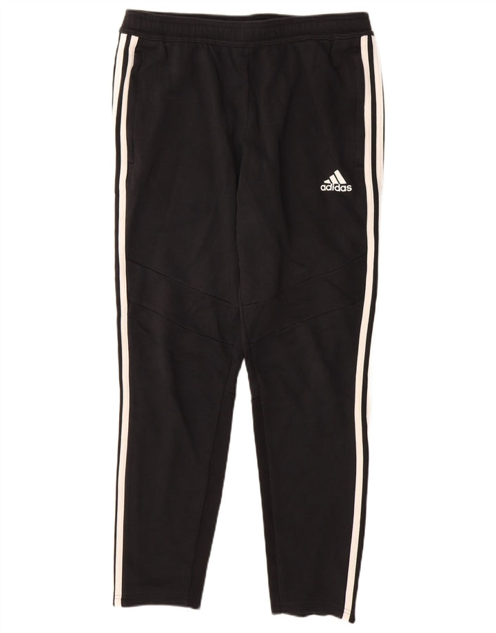 ADIDAS Mens Tracksuit Trousers Medium  Black Cotton