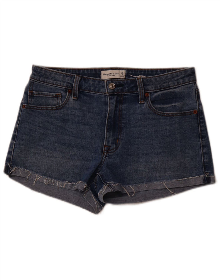ABERCROMBIE & FITCH Womens Mid Rise Denim Shorts US 8 Medium W29 Blue